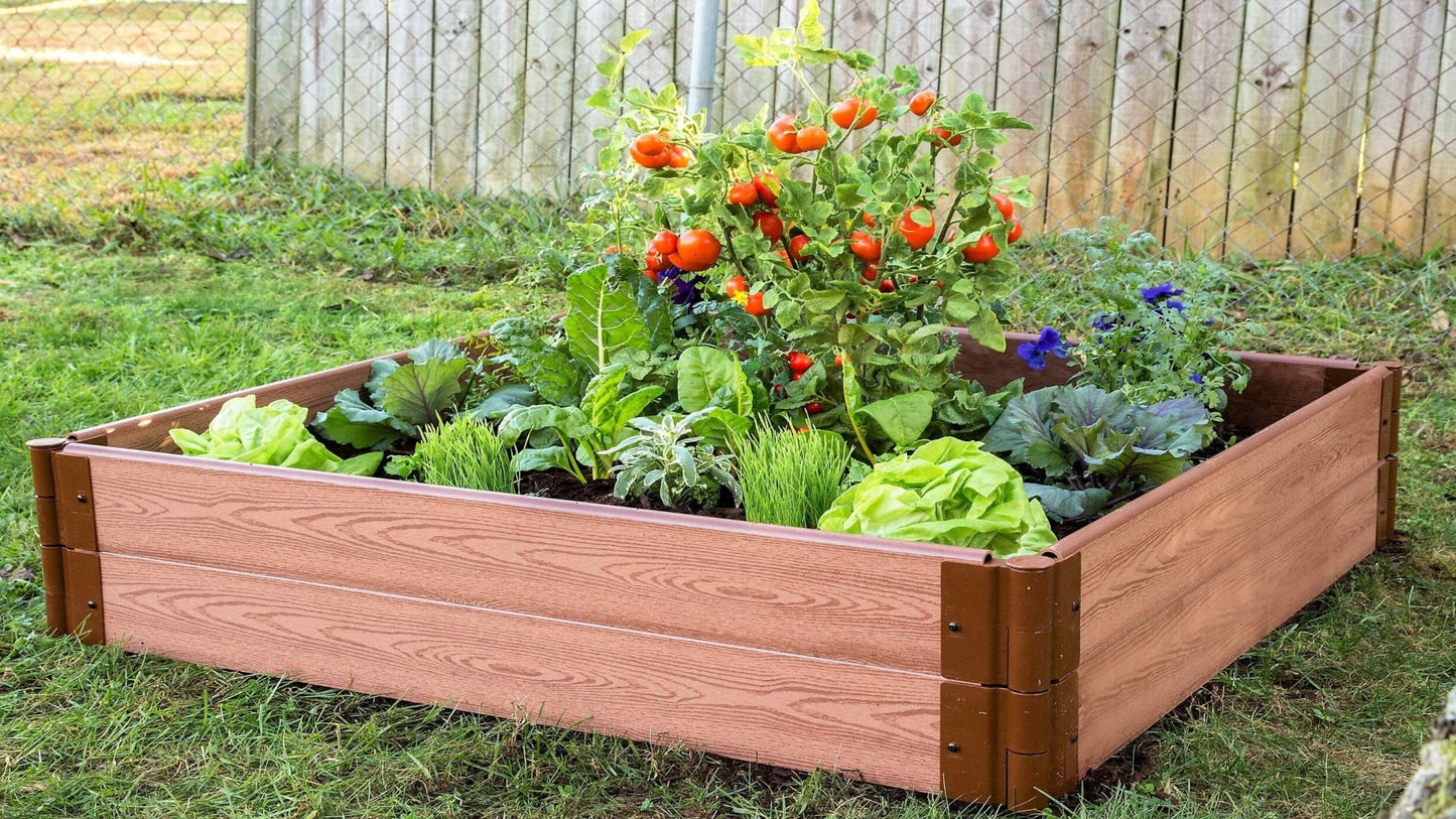 Tool-Free 4' x 4' Raised Garden Bed Raised Garden Beds Frame It All Classic Sienna 1" 2 = 11"