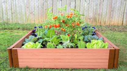 Tool-Free 4' x 4' Raised Garden Bed Raised Garden Beds Frame It All Classic Sienna 2" 2 = 11"