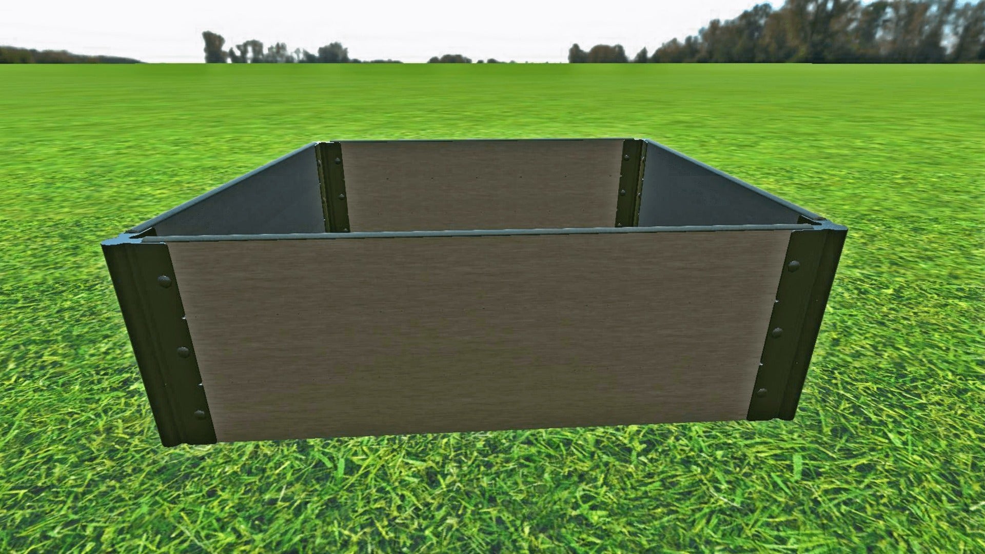 Tool-Free 4' x 4' Raised Garden Bed Raised Garden Beds Frame It All Weathered Wood 1" 3 = 16.5"