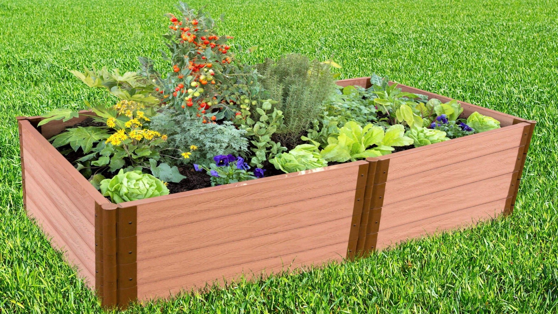 Tool-Free 4' x 8' Raised Garden Bed Raised Garden Beds Frame It All Classic Sienna 2