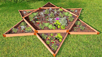 Tool-Free 'Garden Star' - 12’ x 12’ x 11” Terrace Garden Raised Bed (Double Tier) Raised Garden Beds Frame It All Classic Sienna 2" 