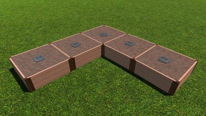 Tool-Free 'L-Shaped Keyhole Garden' - 12' x 12' Raised Bed Raised Garden Beds Frame It All Classic Sienna 2" 3 = 16.5"