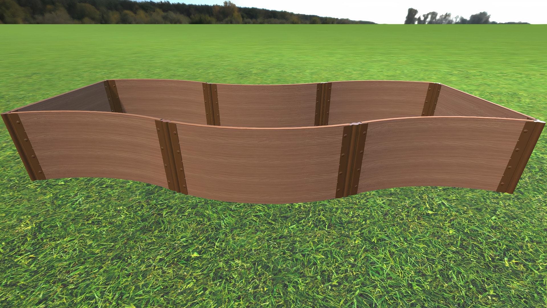 Tool-Free 'Lazy Curve' - 4' x 12' Raised Garden Bed Raised Garden Beds Frame It All Classic Sienna 1" 4 = 22"