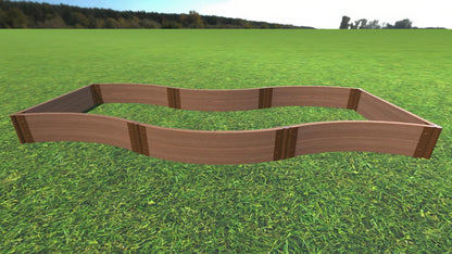 Tool-Free 'Lazy Curve' - 4' x 12' Raised Garden Bed Raised Garden Beds Frame It All Classic Sienna 2" 2 = 11"