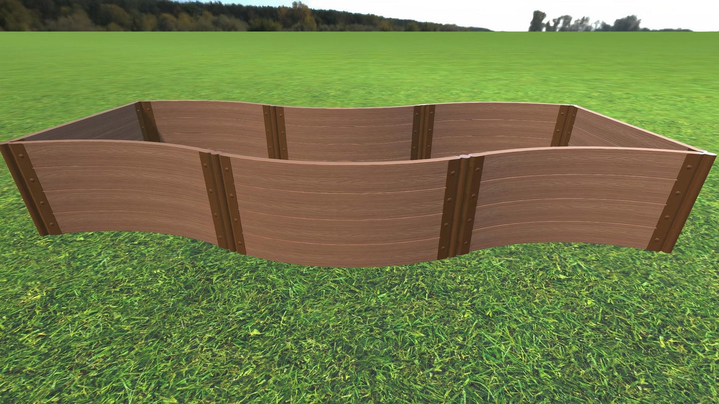 Tool-Free 'Lazy Curve' - 4' x 12' Raised Garden Bed Raised Garden Beds Frame It All Classic Sienna 2" 4 = 22"