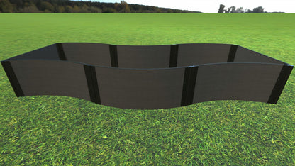 Tool-Free 'Lazy Curve' - 4' x 12' Raised Garden Bed Raised Garden Beds Frame It All Weathered Wood 1" 4 = 22"