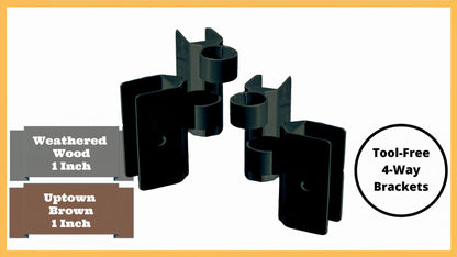 Tool-Free Snap-Lock Raised Garden Bed Brackets – 1” (4) Way L-Shaped Bracing Bracket (1-Pack - Black) Parts Frame It All 