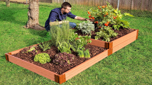 Tool-Free 'Stepper' - 4’ x 8’ x 11" Terrace Garden Raised Bed (Double Tier) Raised Garden Beds Frame It All Classic Sienna 1" 