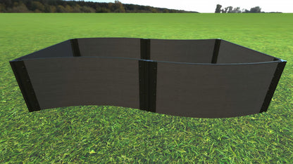 Tool-Free 'Wavy Navy' - 4' x 8' Raised Garden Bed Raised Garden Beds Frame It All Weathered Wood 1" 4 = 22"