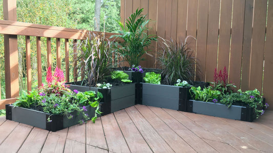 Tool-Free 'Yosemite Falls' - 6' x 6' Terrace Garden Raised Bed (Triple Tier) Raised Bed Planters Frame It All Weathered Wood 1" Design A (3 Level High)