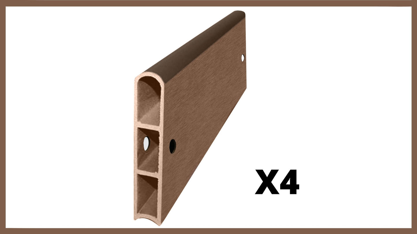 Uptown Brown 2' Snap-Lock Ready 1" Profile Composite Straight Boards w/ Bracket Packs (4 Board Pack) Parts Frame It All 