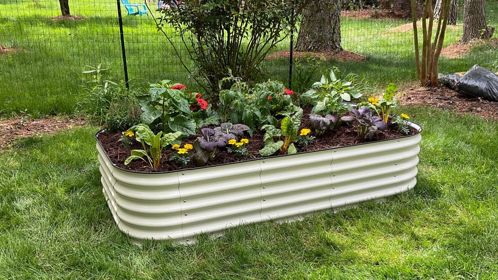 VegHerb's 9-in-1 Metal Raised Garden Bed (17" Height) Gardening VegHerb Ivory White 