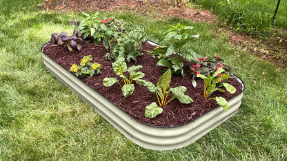 VegHerb's 9-in-1 Metal Raised Garden Bed (8" Height) Gardening VegHerb Ivory White 