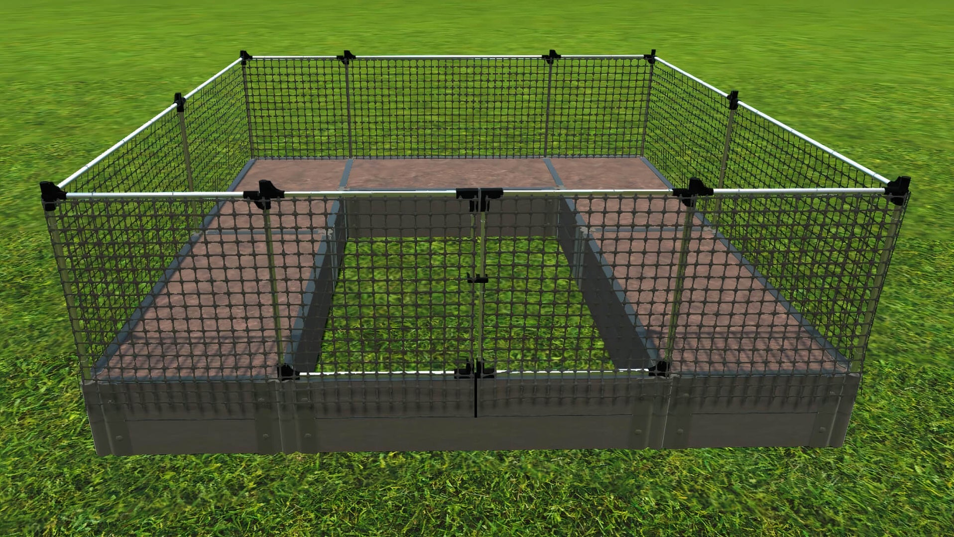 WalkIn 'Alamo' 8' x 8' Animal Barrier Raised Garden Bed 2" Profile