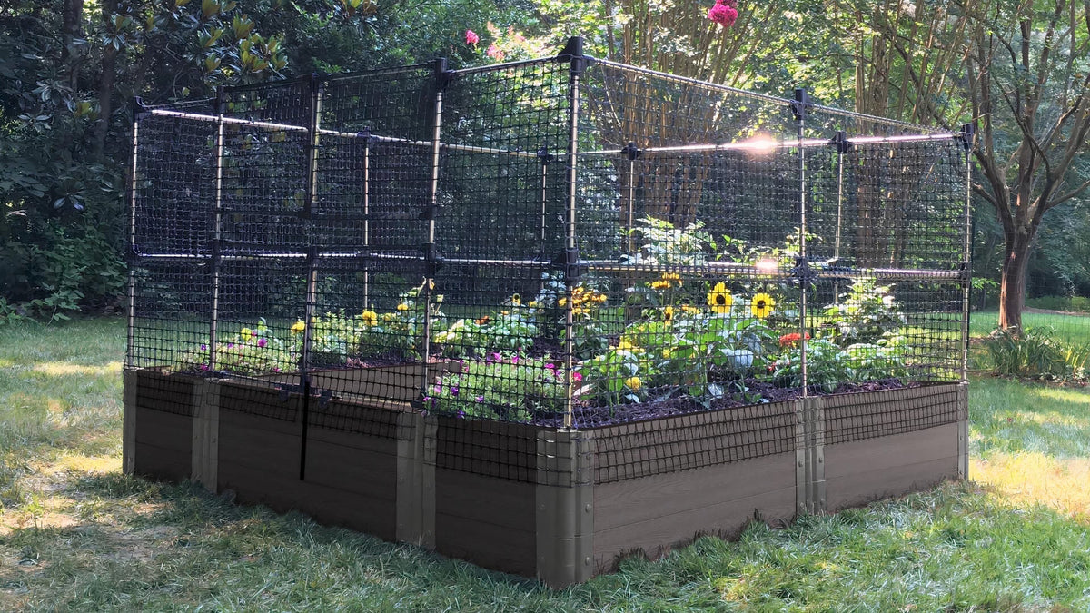 WalkIn 'Alamo' 8' x 8' Animal Barrier Raised Garden Bed 2" Profile