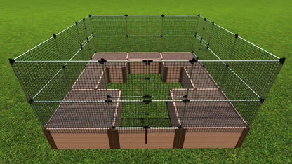 Walk-In Classic Sienna 2" Profile 'Center Cross' 12' x 12' Animal Barrier Raised Garden Bed Raised Garden Beds Frame It All 4 Levels = 22 Inches 4 Foot None