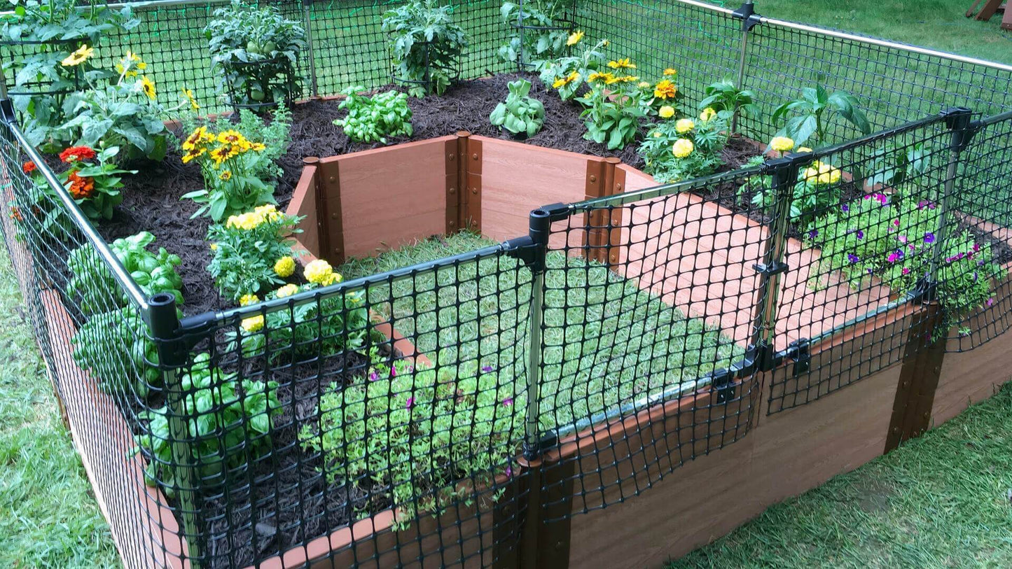 Walk-In Classic Sienna 2" Profile 'Topolski' 8' x 8' Animal Barrier Raised Garden Bed Raised Garden Beds Frame It All 3 Levels = 16.5 Inches 2 Foot None