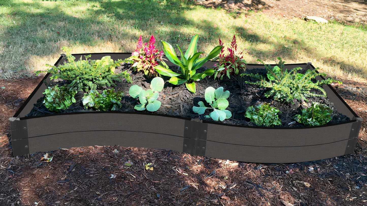 'Wavy Navy' - 4' x 8' Raised Garden Bed Raised Garden Beds Frame It All Weathered Wood 2" 2 = 11"