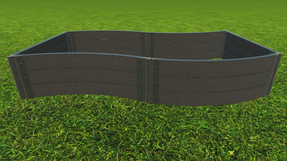 'Wavy Navy' - 4' x 8' Raised Garden Bed Raised Garden Beds Frame It All Weathered Wood 2" 3 = 16.5"
