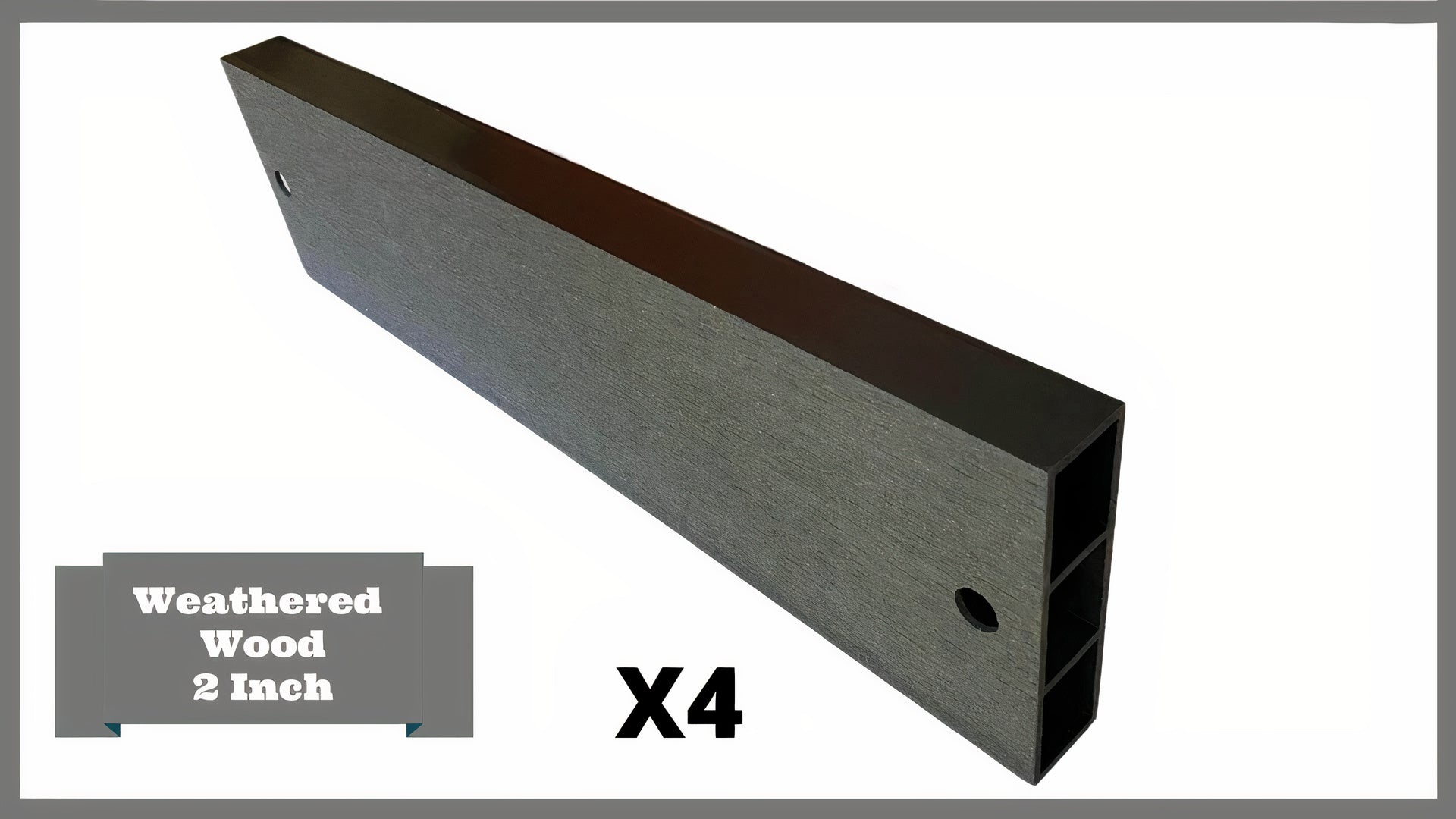 Weathered Wood 2' Snap-Lock Ready 2" Profile Composite Straight Boards w/ Bracket Packs (4 Board Pack) Parts Frame It All 