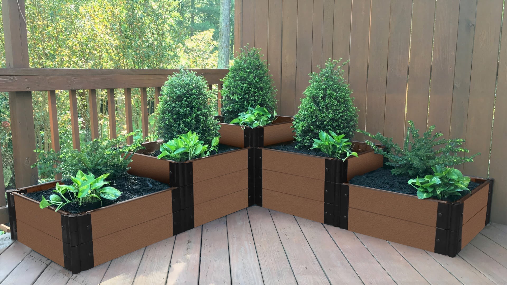 'Yosemite Falls' - 6' x 6' Terrace Garden Raised Bed (Triple Tier) Raised Bed Planters Frame It All Uptown Brown 1
