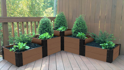 'Yosemite Falls' - 6' x 6' Terrace Garden Raised Bed (Triple Tier) Raised Bed Planters Frame It All Uptown Brown 1" Design B (4 Level High)