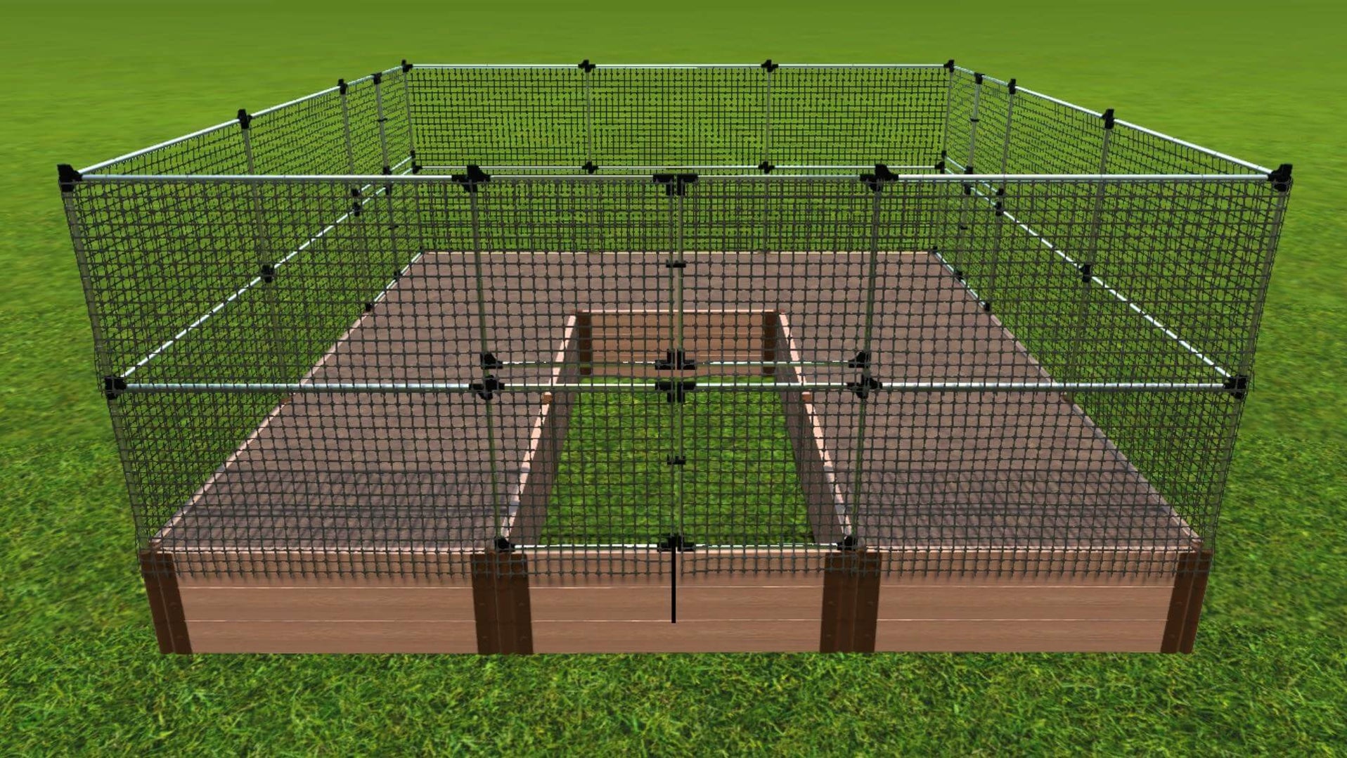 WalkIn 'Jumbo' 12' x 12' Animal Barrier Raised Garden Bed 2" Profil